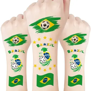 10-Piece Temporary Tattoo Stickers, Waterproof Body Decorations for Fans' Events & Parties, Usa Canada Mexico Flag Tattoos
