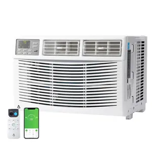 8000 BTU Window Air Conditioner, Fast Cooling Up to 350 Sq.Ft, Built-in Dehumidifier & 3 Adjustable Fan Speeds, Window Mount AC Unit with Remote Control & Easy Install Kit for Home Indoor Use