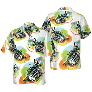Saxophone Is My Life Hawaiian Shirt, Short Sleeve Casual Button Down Shirts Summer Beach Shirt, Tropical Floral Shirt