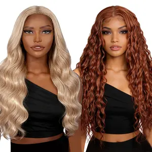 [Blend] Buy 1 Get 1 Free Blended Human Hair Lace Front Wig | 180% Density, Transparent Lace - Limited Offer #27 Body Wave & #350 Ocean Wave Wigs #SummerVibes