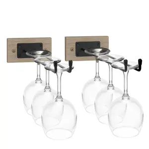 Sorbus Wall Mounted Wine Glass Stemware Rack Set