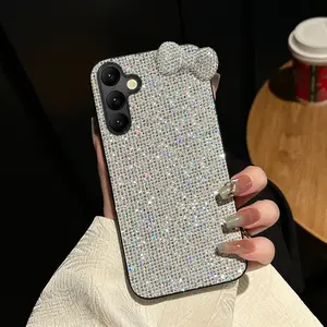 Luxury Shiny 3D Diamond Bowknot Soft Protection Cellphone Case Cover for Samsung Galaxy A57 A55 A54 A34 A35 A36 A37 A56 A26 A25 A17 A16 A15 A14 A12 A13 4G 5G A71 A72 A73 S25 S24 S23 Ultra S22 S24 S26 FE Plus
