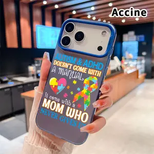 Autism Mom's Strength Pattern Phone Case for iPhone 17 16 15 14 Pro Max 13 12 11 XR XS Plus Air E IMD Hybrid Plate Hologram Shockproof Durable Hard Cover