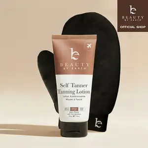 Beauty by Earth Self Tanner Lotion Discovery Kit - Sunless Tanning Travel Size Lotion with Applicator Mitt for First-Timers, Sensitive Skin Streak-Free Bronze Moisturizing Tan with Aloe Vera