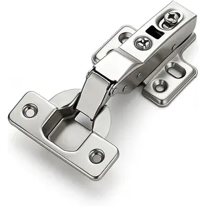 1 Pairs 2 Pack European Half Overlay Soft Close Cabinet Hinges Concealed Cabinet Hinges Frameless for Cupboard