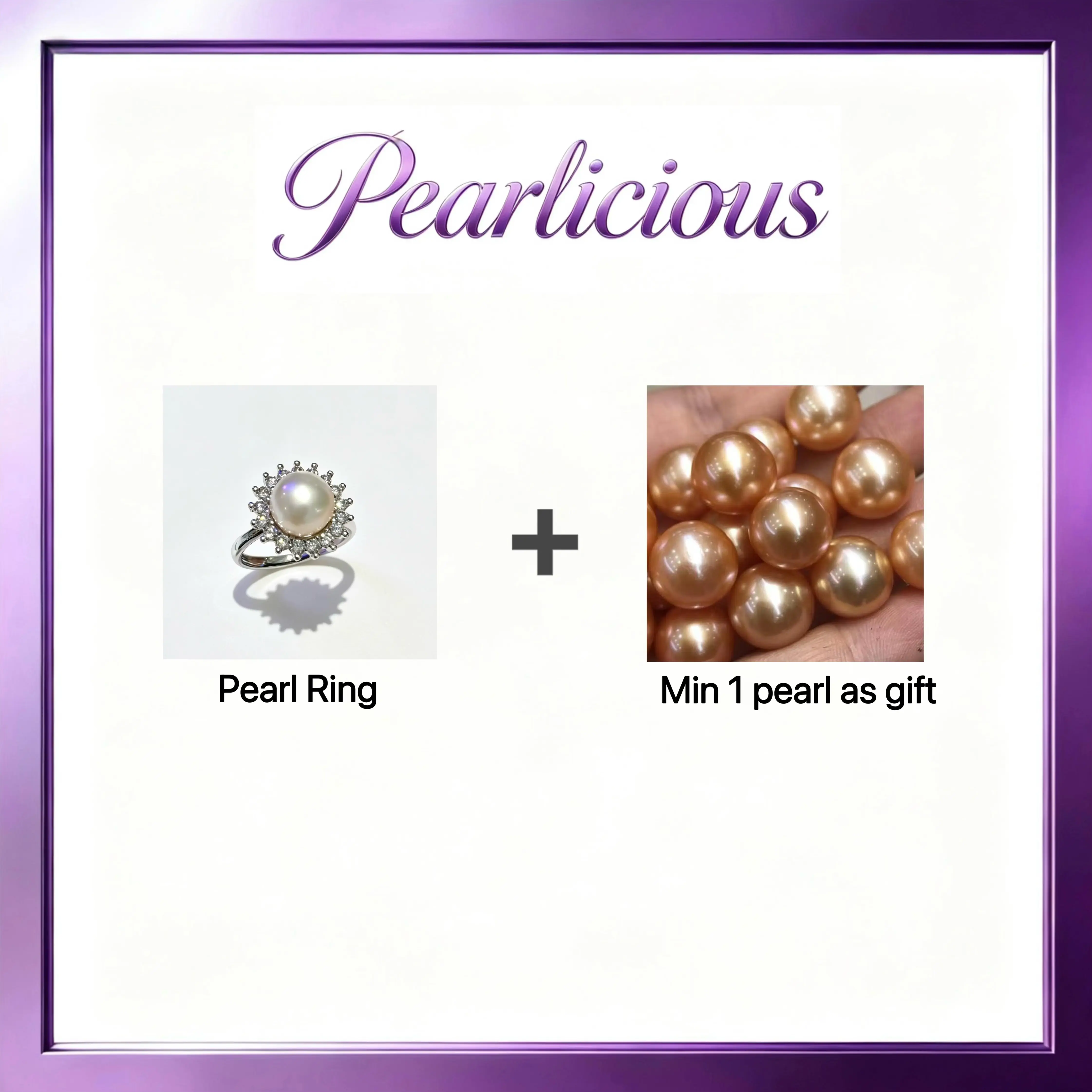 Pearl ring with Freshwater Rose Gold Queen Edison Pearl Gift (1 Pearl)[live opening] / Freshwater Pearl ring Random Pearl Color In Jewelery
