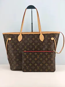 Pre-owned PVC coated canvas Shoulder Bags Louis Vuitton Neverfull MM Monogram Canvas Tote Bag With matching pouch Micro chip