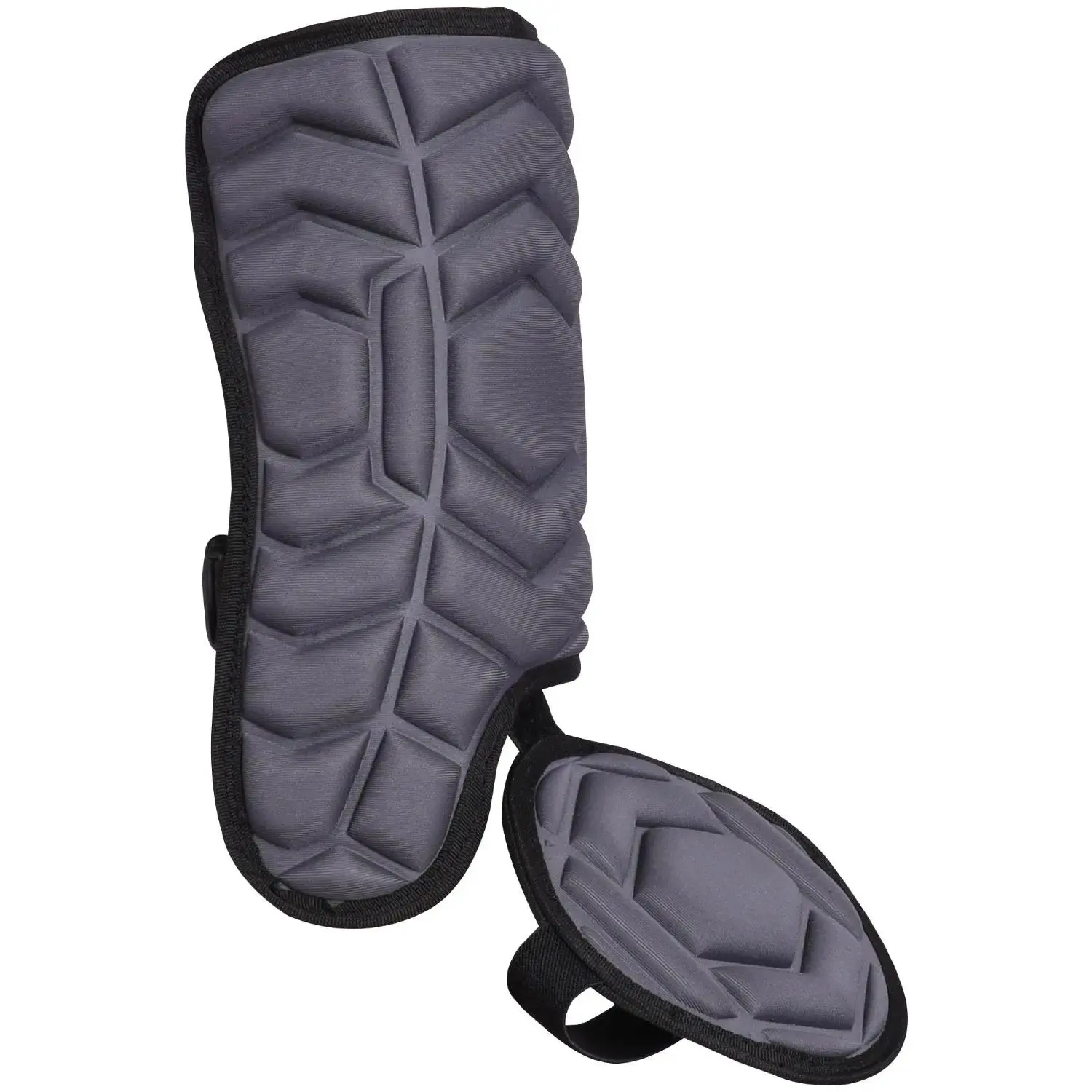 Exxact Sports Adult & Youth Batter's Leg Guard, Pre-curved EVA Shin Protector for Baseball & Softball with Impact Shield, Adjustable Straps & Detachable Toe Guard, Eva Padding, Baseball Games, Secure Hold, Anti-Injury Protective Gear, Detachable Extended,