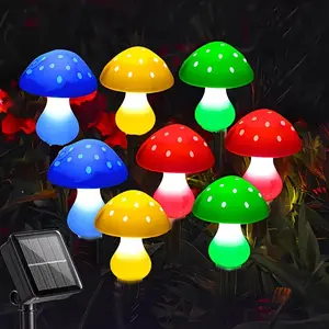 8-Pack Solar Garden Lights, Solar Mushroom Lamps for Outdoor Use, Ideal for Yard, Courtyard, Pathways, Energy Efficient Decorative Lighting, Solar Garden Lanterns