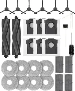 Springtok Yivy 28 pcs Replacement Parts for Dreame X30 Ultra Dreametech Vacuum Cleaner，for Dreame L10S Pro Ultra Accessories: 2*Main Brush, 6*Side Brushes, 4* HEPA Filter, 8*Mop Cloth, 6*Dust Bags, 1*Water Tank Brush