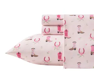 Wrangler Cowgirl Dreams Pink Microfiber Twin Sheet Set