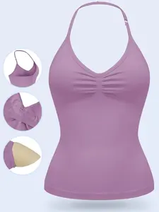 Women Longline Strappy Top Fitness Sports Sleeveless Yoga Gymwear Tanks Workout Sportswear Activewear Outdoor Running Tops