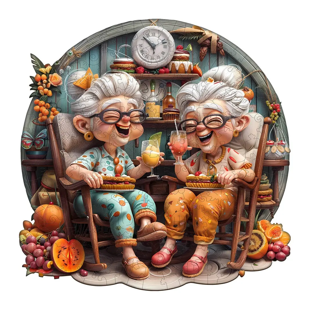 Grandma's Party  Wooden Jigsaw Puzzle, Jigsaw Wooden Jigsaws, Puzzle Wooden Jigsaws