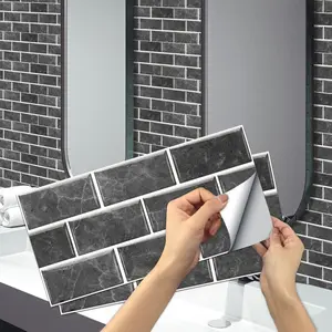 12pcs/24pcs/48pcs Retro PVC Self-adhesive Waterproof Wall Stickers, Waterproof Tile Decals for Kitchen, Bathroom, Floor, Tile or Wood, Home Decor, 5.9in x 11.8in #TOP PICKS