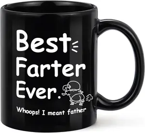 Gifts for Dad, Funny Fathers Day Gift Coffee Mugs, Awesome Daddy Gifts, 11oz Novel Coffee Tea Mugs with Hilarious Pattern for Dad for Birthday Father's Day(Black)