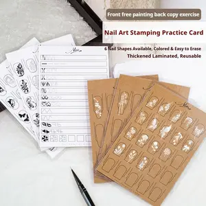 Nail Art Practice Paper Template Book, Beginner Line Drawing Tool, Reusable Hand Drawn Design Guide, Essential Nail Art Supplies
