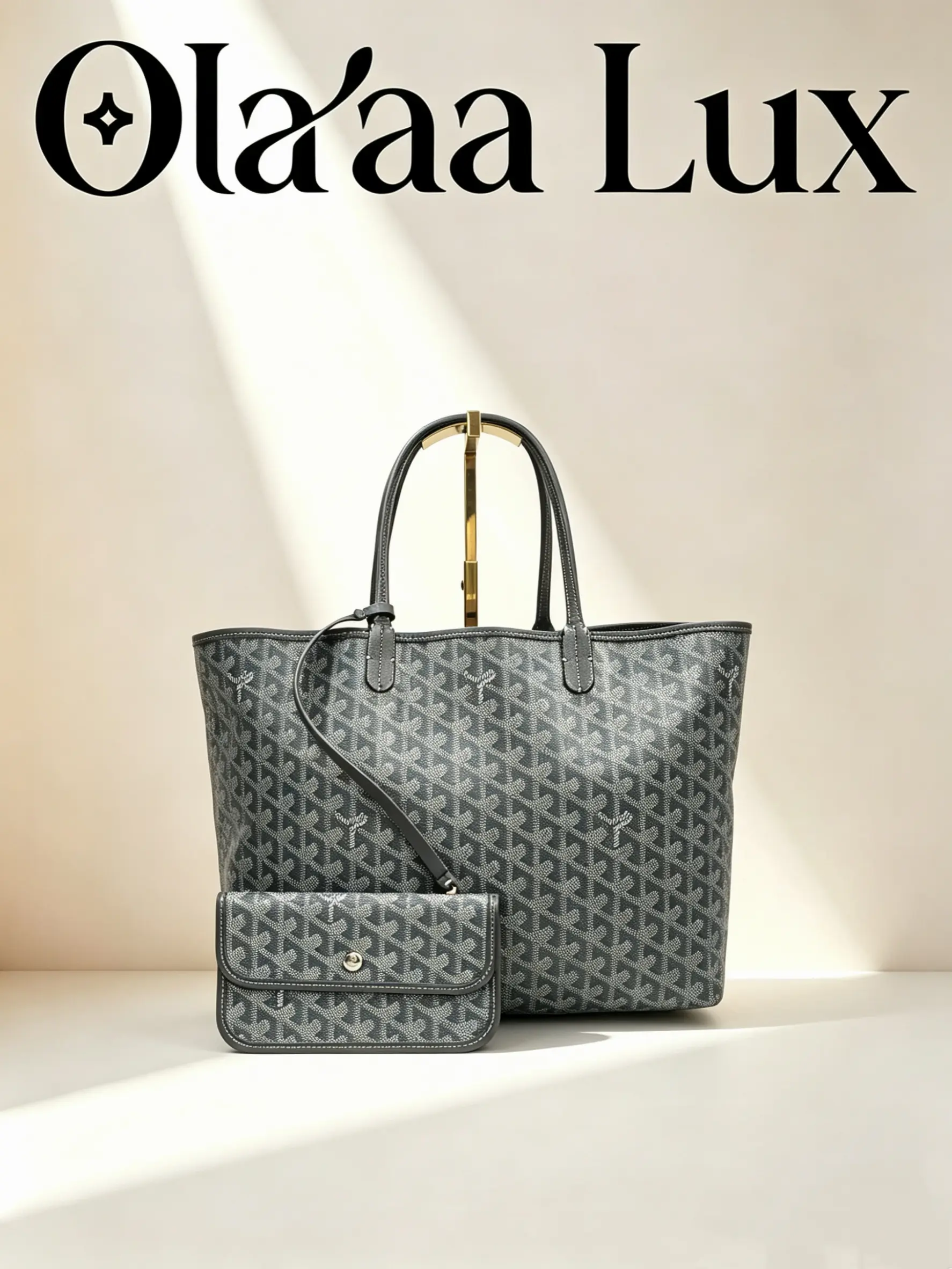 Pre-owned Goyard Grey Goyardine Saint Louis Tote Bag, Canvas Shoulder Handbag with Matching Detachable Mini WalletC19497568807