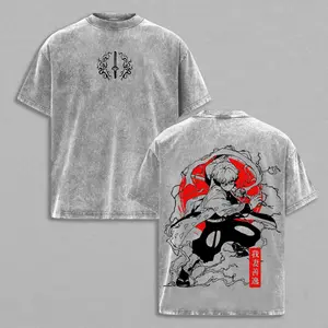 Zenitsu Agatsuma T-Shirt – Demon Slayer Washed Oversized Anime Tee