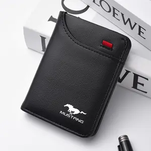 Men's Vertical Multi-Card Small Wallet, Driver's License Holder, Youth Mini Student Change Bag, Compatible with Ford Models
