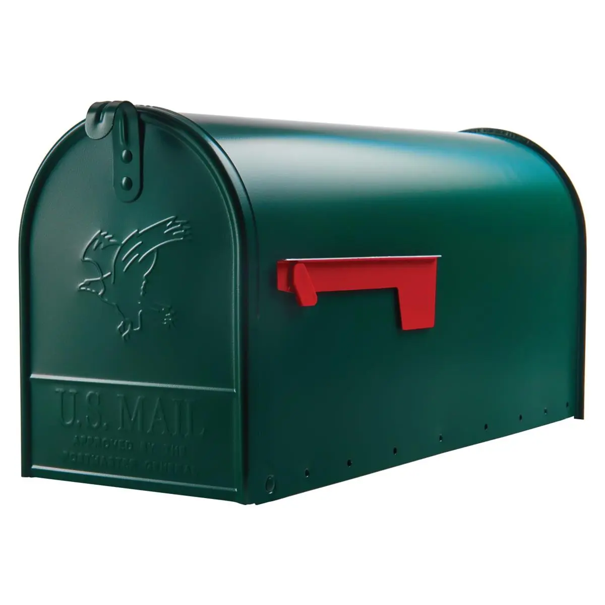 212 MAIN Elite Classic Galvanized Steel Post Mount Mailbox, Green