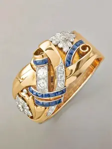 Luxury Artificial Zircon Ring for Women, Wedding Engagement Anniversary Party Accessory Gift, Casual Style Copper Chain Design, Trendy Jewellery Accessories, Statement Multi Ring