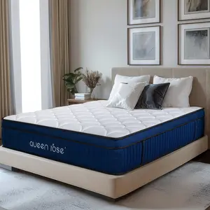 Queen Rose Hybrid Gel Memory Foam Mattress LITE with Lumbar Support 12&14 inch Queen Size 5 Layer Support Pocket Innerspring Cooling & Breathable CertiPUR-US Certified Partner-Friendly Vacuum Compressed