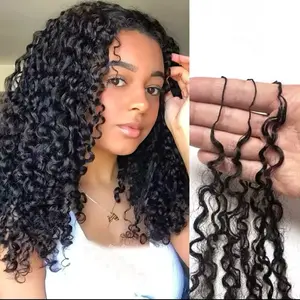 Knotless Pixie Curly Feather Crotchet 100% Human Hair | Pre Separated