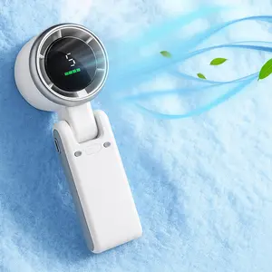 Portable Handheld Turbo Fan, 5-Speed Personal Fans, 5000mAh Rechargeable Fans Up to 12 Hours, light weight & Small Fan, Hand/Neck/Desk Fan 3 IN 1, Holiday Vacation Gift Essentials