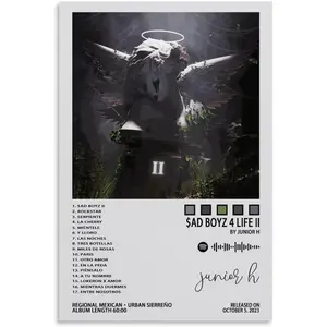 Junior Poster Album Music Art for Room Aesthetic Canvas Wall Art Teens Decor Pine Wood Framed Unframed Colorful Paintings Burst Print wall decor