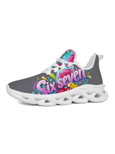 Trendy Graffiti Sports Shoes, Unique Print Fashion, Vibrant Art Style, Comfortable Thick Sole, Breathable, Streetwear Essential