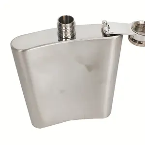 Yokoma Alcohol Pocket Flask with Funnel. Portable Liquor Flask, Leakproof for Outdoor Use.