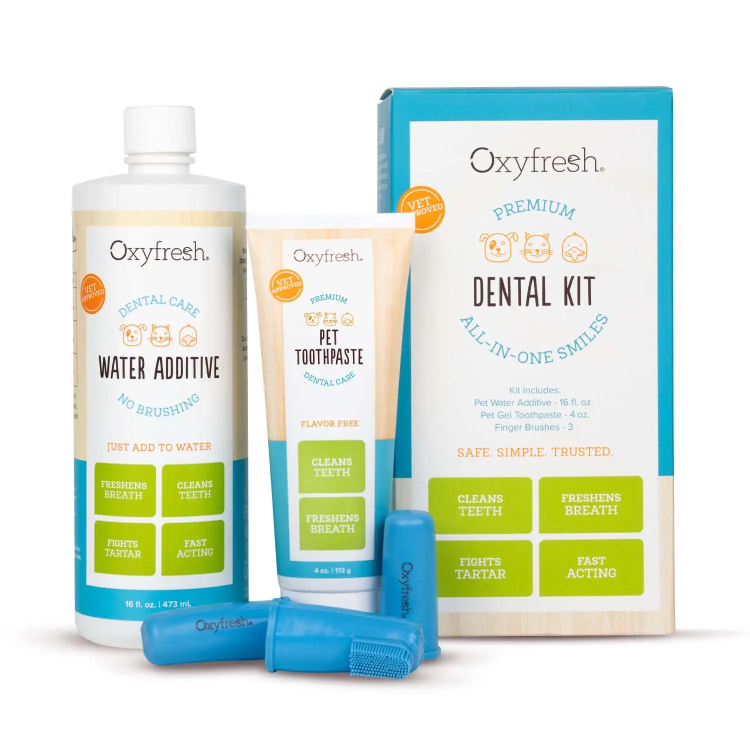 Premium Pet Dental Kit - Freshens Dog & Cat Bad Breath - Cleans Teeth Premium Pet Dental Kit - Freshens Dog & Cat Bad Breath - Cleans Teeth