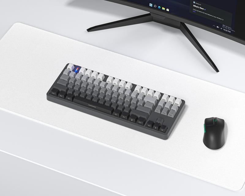 Teclado Mecánico 80%TKL-Gasket Algodón insonorizante de doble capa-HIFI Sound Switch-Cable USB-C-Retroiluminación blanca pura-FURYCUBE G87 -3PIN HotSwap-Teclado mecánico-Estructura hundida