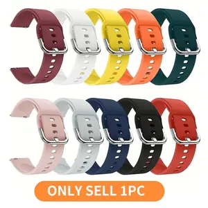 20mm 22mm Silicone Watch Bands, Smart Watch Straps For Samsung Galaxy Watch Active 2 40mm/44mm, Active 40mm, Galaxy Watch 3 41mm/42mm, Gear S2/S3, Sport GT Amazfit Gtr Buckle Watch Band 4 5 6 7 Frontier Wristband For Amazfit Watch