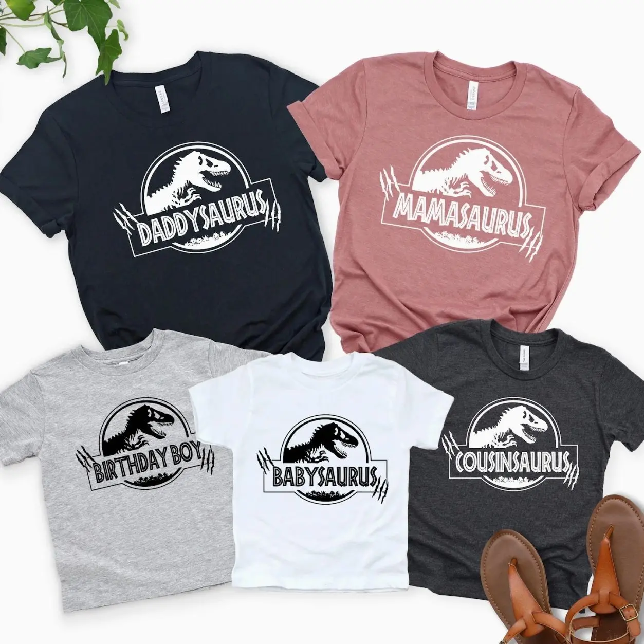 Matching Family Dinosaur Shirts: Custom Birthday Saurus Tees 14C