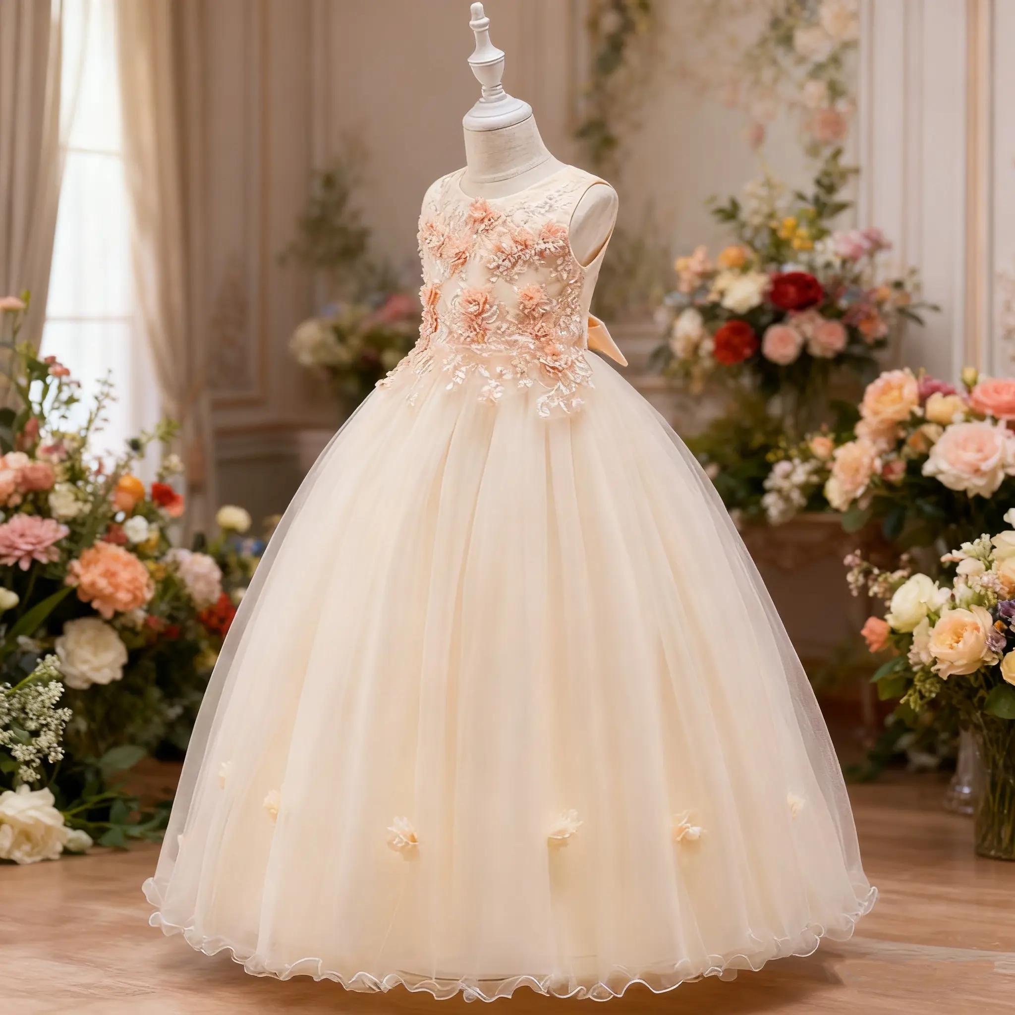 212 Pageant Dress Kids Party Bridesmaid Dresses For Girls Children Costume Wedding Dress Girl Vestido