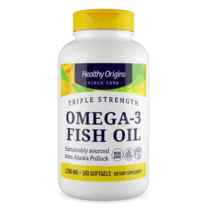 Healthy Origins - Omega-3 Fish Oil (Triple Strength)  Dietary Supplement 1250mg / 180 Softgels