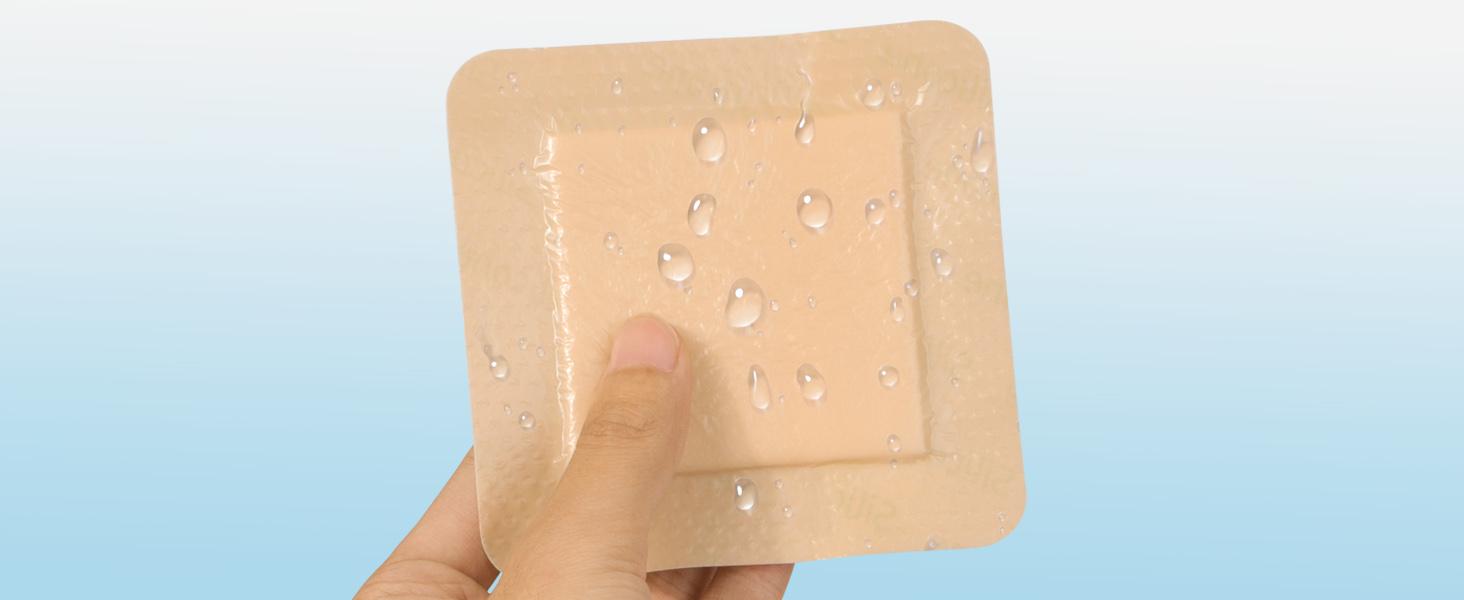 Silicone Foam Dressing with Border, 4"x 4" (2.5”x2.5” Pad), 5 Count, Sterile Adhesive Wound Dressing for Bed Sores, Leg Ulcers, Highly Absorbent, Waterproof Wound Care Bandage Silicone Foam Dressing with Border, 4"x 4" (2.5”x2.5” Pad), 5 Count, Sterile Adhesive Wound Dressing for Bed Sores, Leg Ulcers, Highly Absorbent, Waterproof Wound Care Bandage