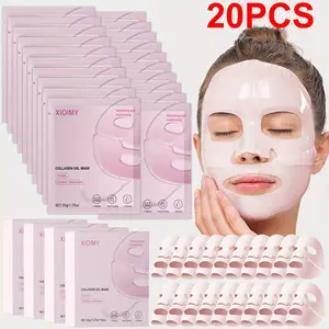 Xioimy Collagen & Niacinamide Moisturizing Face Mask, Hydrating & Brightening Skin, Suitable All Skin Types, 20pcs Set