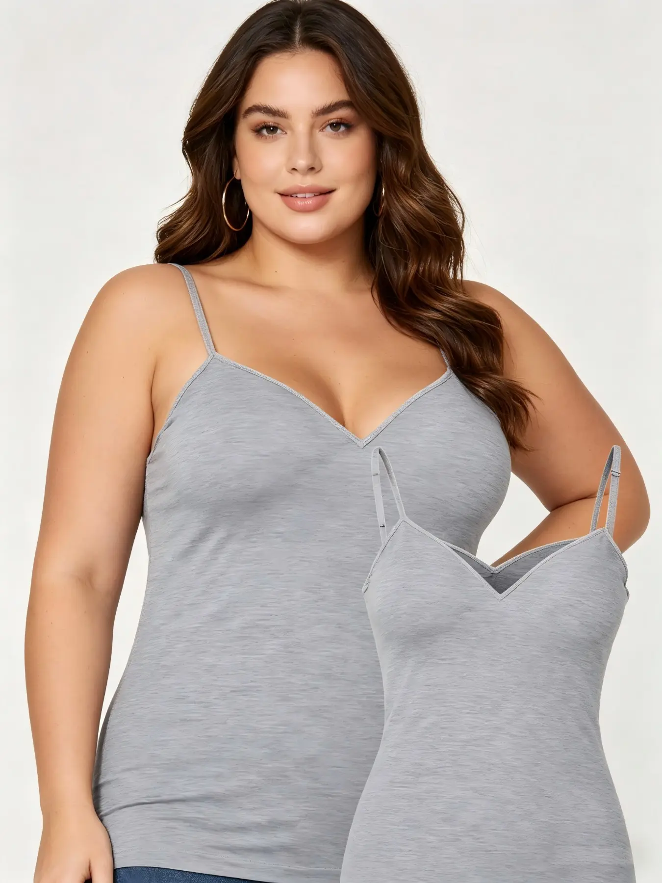 Women's Plus Size Sexy Basic Inner Top Undershirt Tanks Tank Top Fit 2xl-6xl, Sleeveless Spaghetti Strap Strapless Underwear, Casual All Seasons Wear, Multiple Colors Available, Casual Sleeveless Tops