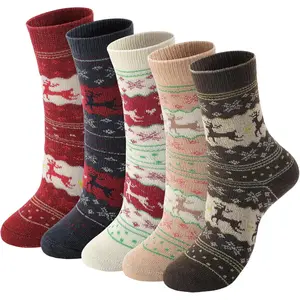 Trifabricy Wool Socks for Women - Womens Wool Socks Comfortable and Warm, Classic Thick Knit Soft Vintage Casual Crew Sock