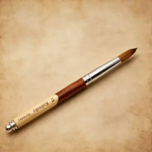 Size 18 Kolinsky Sable Nail Brush, Wood Handle, Professional Acrylic Manicure Tool, High-Quality Nail Art Supplies, Essential Beauty Instrument