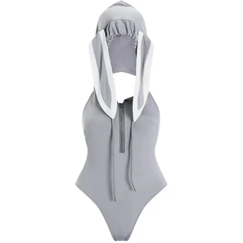 Anime Hollow Jumpsuit Uniform Kawaii Lingerie Sexy Women Sleepwear Cosplay Rabbit Girl Bodysuit Deep V Temptation Pure Bunny Ear
