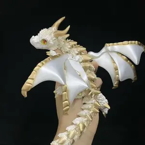3D Printed Toy Big Horned Flying Dragon Movable Joints Animal Gift Car Decor