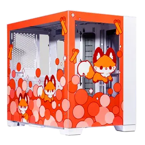 Velztorm Red Cinnamon Fox Custom Art PC Case SFX O11 Dynamic Mini