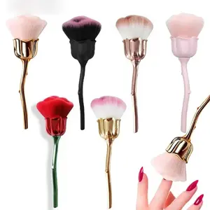 Rose Shape Soft Brush Nail Art Powder, Gel Polish Cleaner, Manicure Tool Set, Essential Beauty Supplies for Perfect Nails, Nail Care