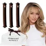 Overnight Blowout Authentic Heatless Curl 3-Rod Set - Velvet Flexible Rollers for Blowout Look with Hook-Lock Design, Textured Curls and Waves Hair Accessories for US Market (3 Pcs, Scarf Not Included)
