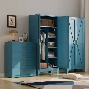 A 71-Inch Metal Storage Cabinet With Hanging Rods, Laundry Room Cabinet (With 2 Doors And 4 Adjustable Shelves), Bedroom Wardrobe, Laundry Room Cabinet, (Modern Style) Wardrobe (Storage Cabinet),