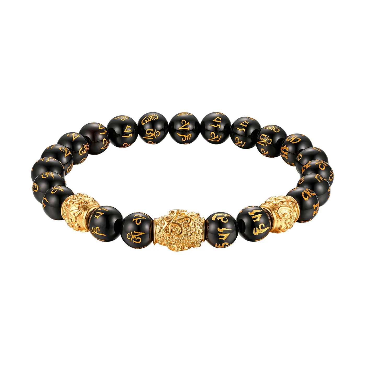 OIDEA 8mm Beaded Buddha Bracelet for Men Women, Elastic Natural Stone Bead Bracelet, Spiritual Jewelry