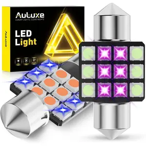 31mm CAN-Bus LED Festoon Bulbs (DE3175/DE3021) Cool White/Ice Blue/Purple Switchback Tri-Color Interior Lights for Map Dome Door Trunk & Glove Box Lights